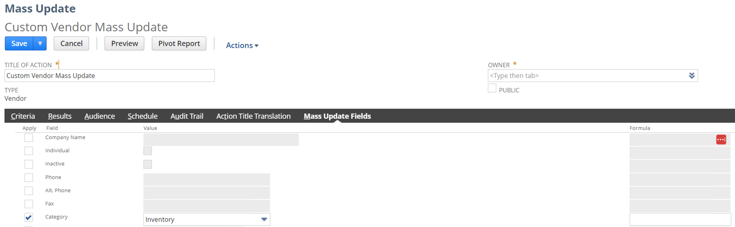 Netsuite Mass Updates Bulk Update Records Contra Systems Contra